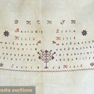 EMBROIDERED GERMAN LINEN SHOW TOWEL, 1862