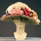 LARGE BRIM WHITE LACE HAT, c. 1910