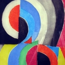 SIGNED SONIA DELAUNAY ARTWORK, MID 20th C
