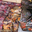 2 PRINTED METALLIC LAME SAMPLE CARDS, 1930s