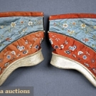 CHINESE EMBROIDERED SILK LOTUS SHOES, c. 1890
